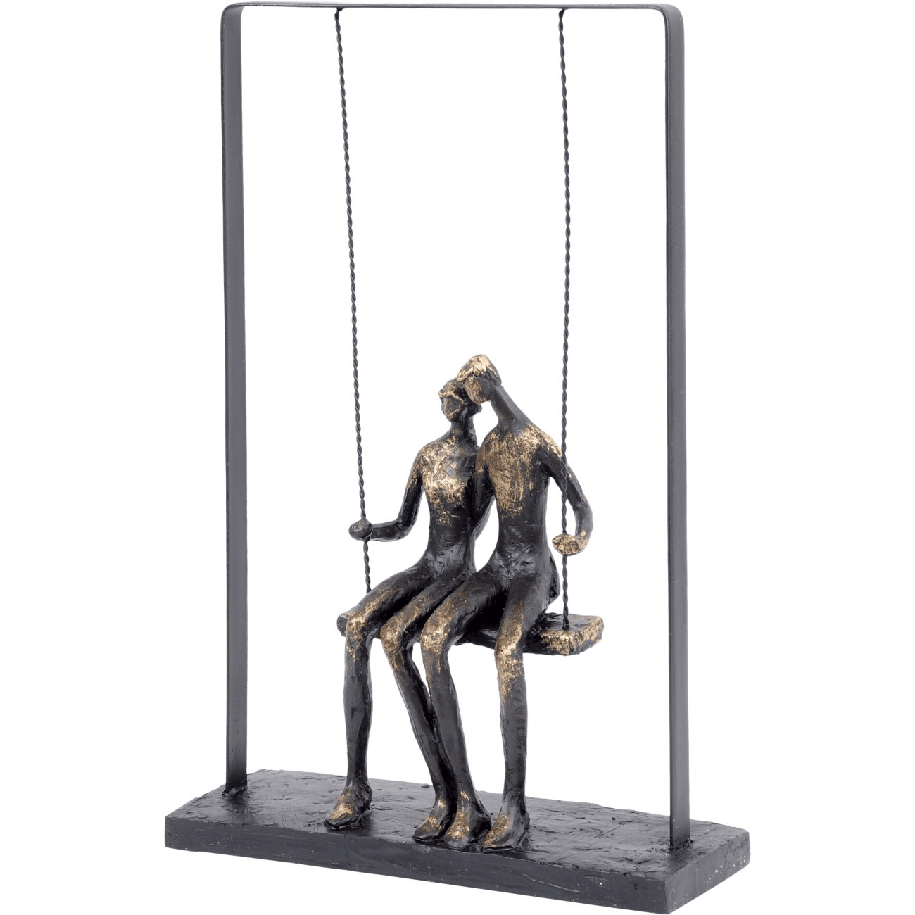 Antique Brass Couple on Swing Decorative Ornament Accessories 