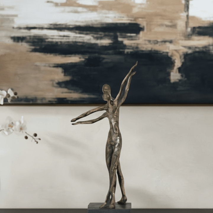 Antique Brass Standing Couple Sculpture Accessories 