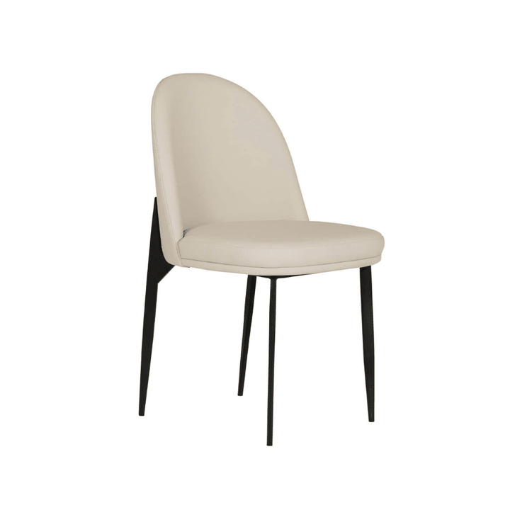 Apollonia Cream Leather & Black Dining Chair Furniture 