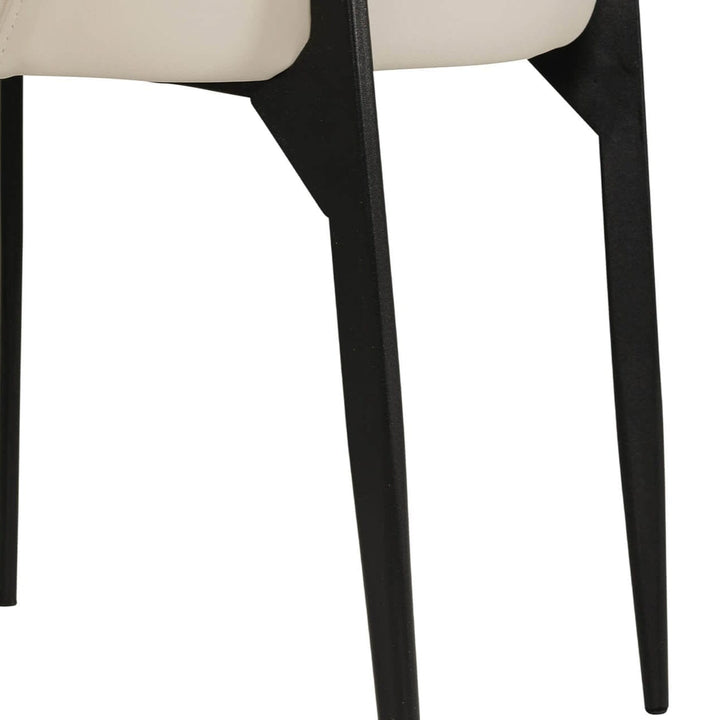 Apollonia Cream Leather & Black Dining Chair Furniture 