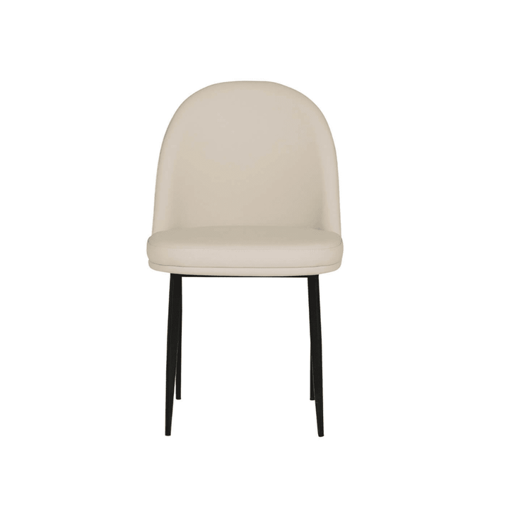 Apollonia Cream Leather & Black Dining Chair Furniture 