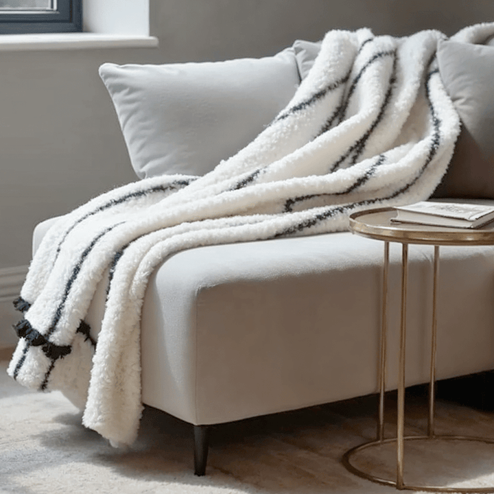 Appoline Soft Textured Monochrome Throw with Scalloped Edge Detailing Textiles 