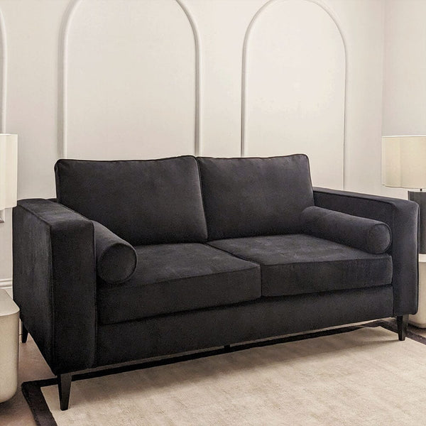 Arabella Jet Black Velvet Sofa Range Sofa 