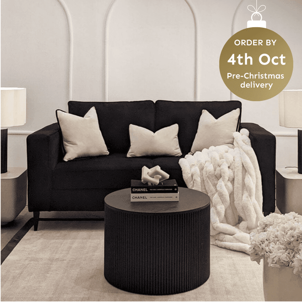 Arabella Jet Black Velvet Sofa Range Sofa 