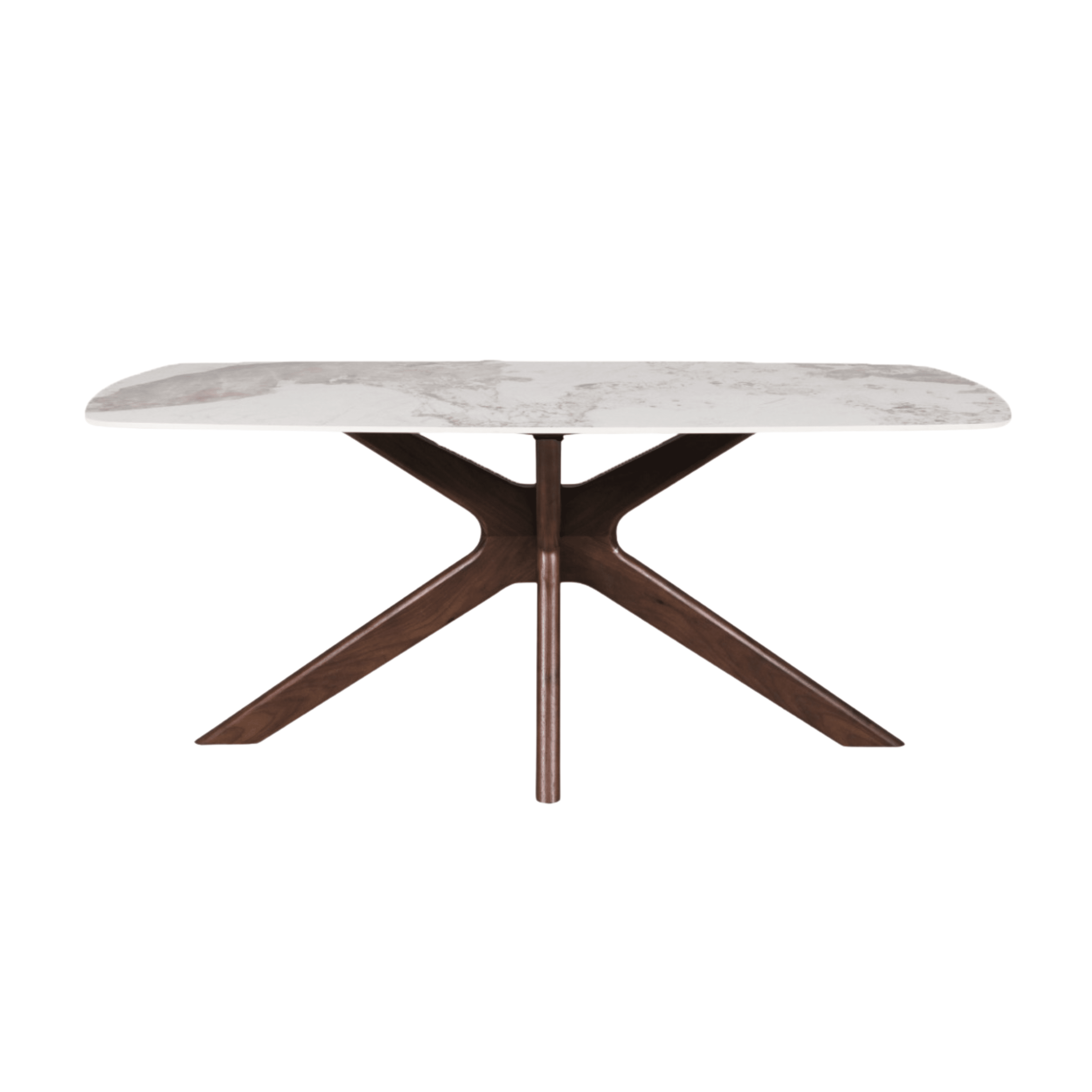 Arden Rectangular Walnut Dining Table with Sintered Stone Top Furniture 