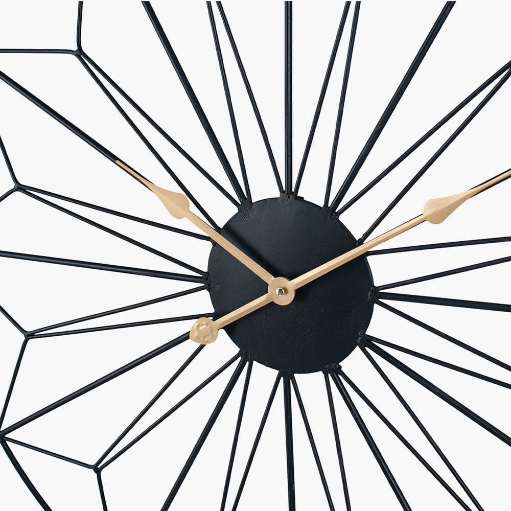 Aretta Black Geometric Wall Clock Accessories 