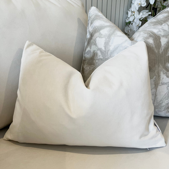 Ari Cream Velvet Bolster Cushion - 35x50cm Textiles 