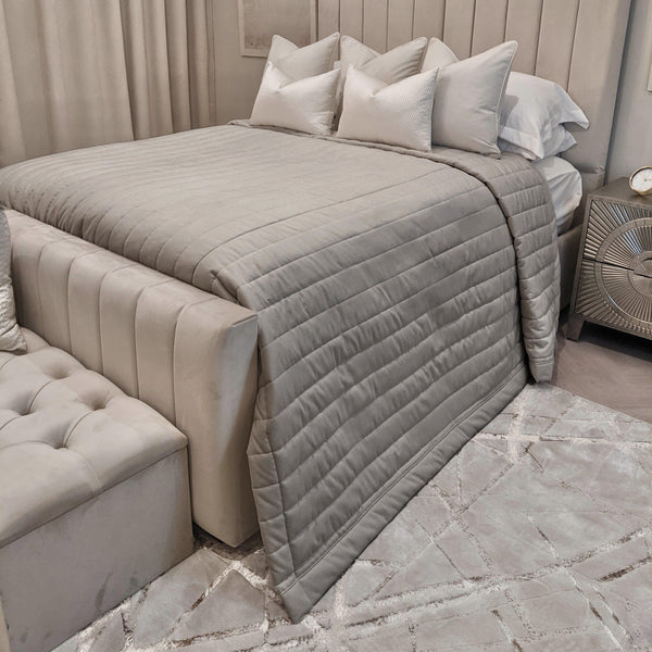 Ari Stone Quilted Velvet Bedspread Textiles 