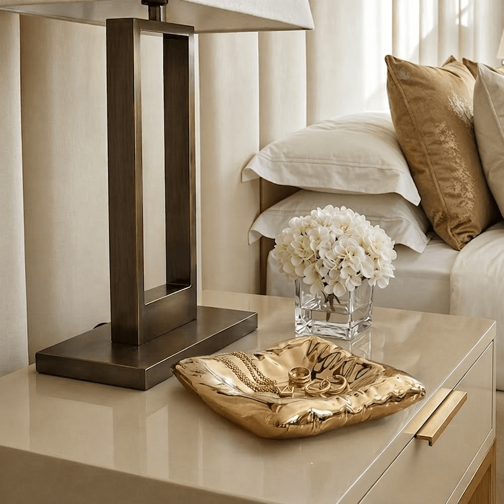 Aria Gold Cushion Decorative Trinket Dish Accessories 