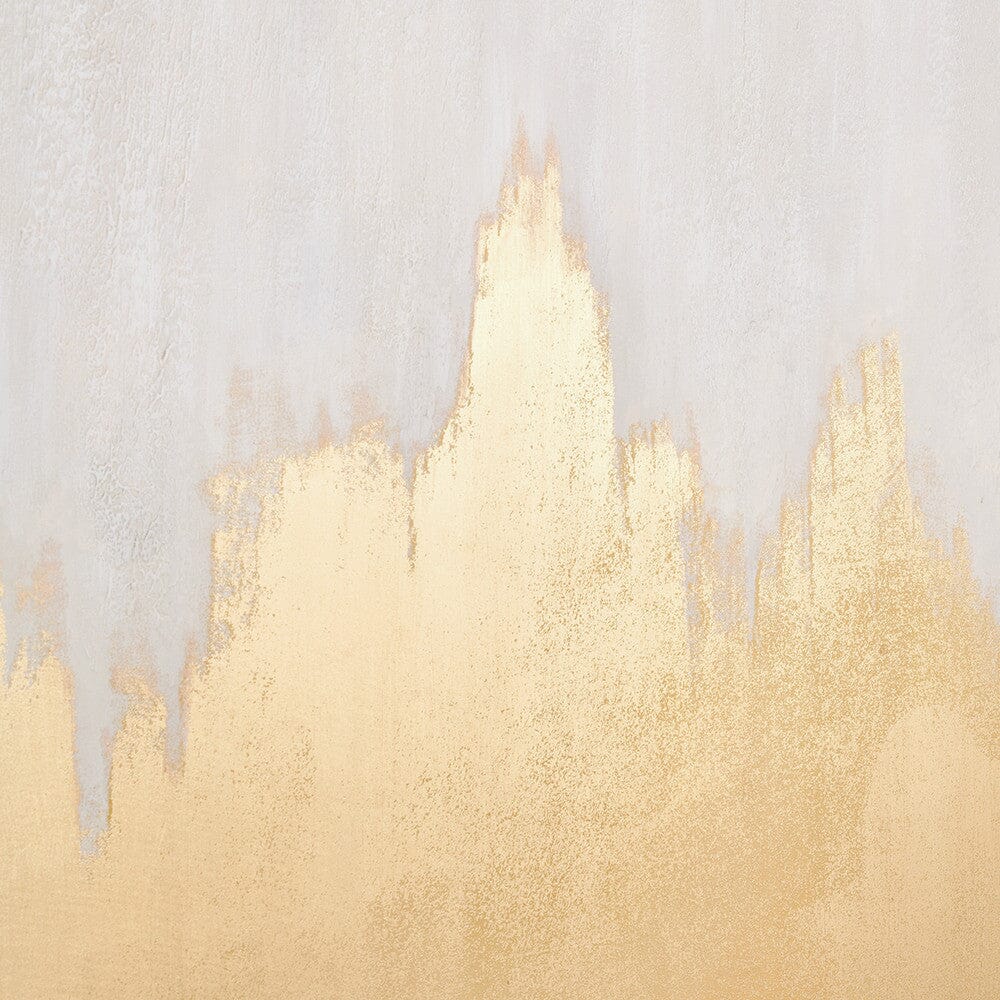 Aria White & Gold Abstract Frameless Canvas Wall Art Accessories 