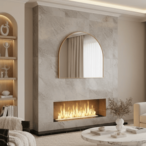 Arian Gold Large Overmantle Arched Mirror Accessories 