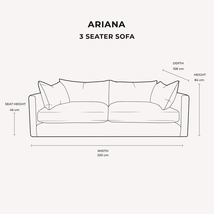 Ariana Grey Chenille Sofa Range Sofa 3 Seater Sofa 