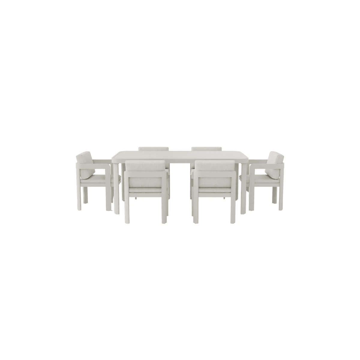 Ariel Cream 6 Seater Outdoor Dining Set Outdoor 
