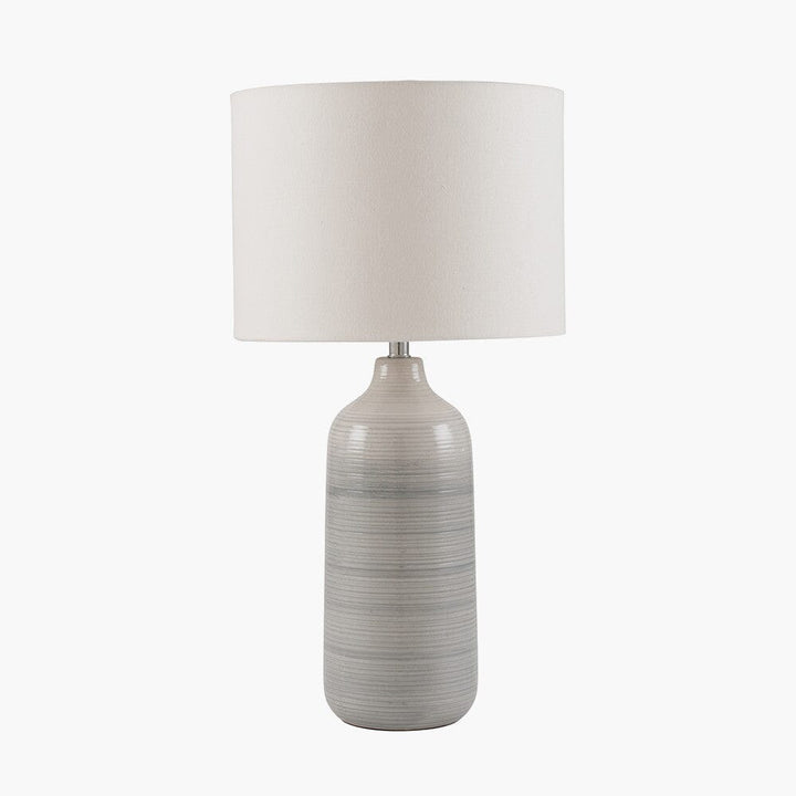Aries Blue & Grey Ombre Ceramic Table Lamp with Cream Shade Lighting 
