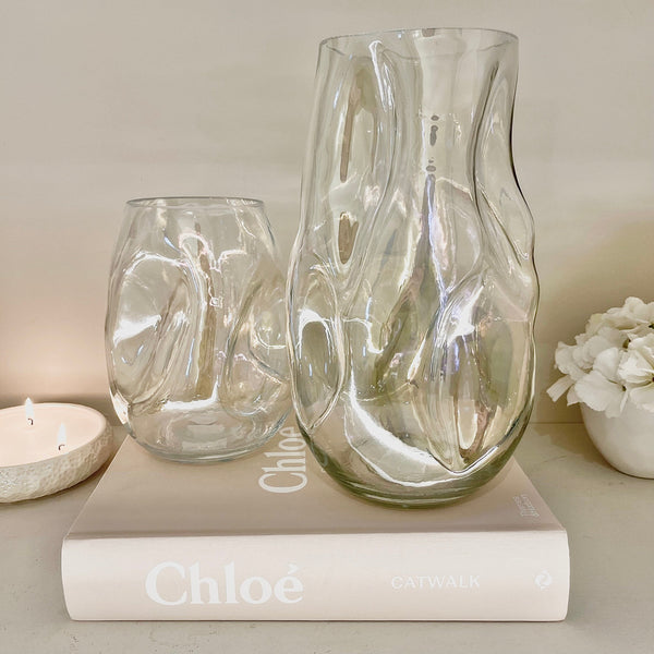 Arina Decorative Iridescent Glass Abstract Vase Accessories 