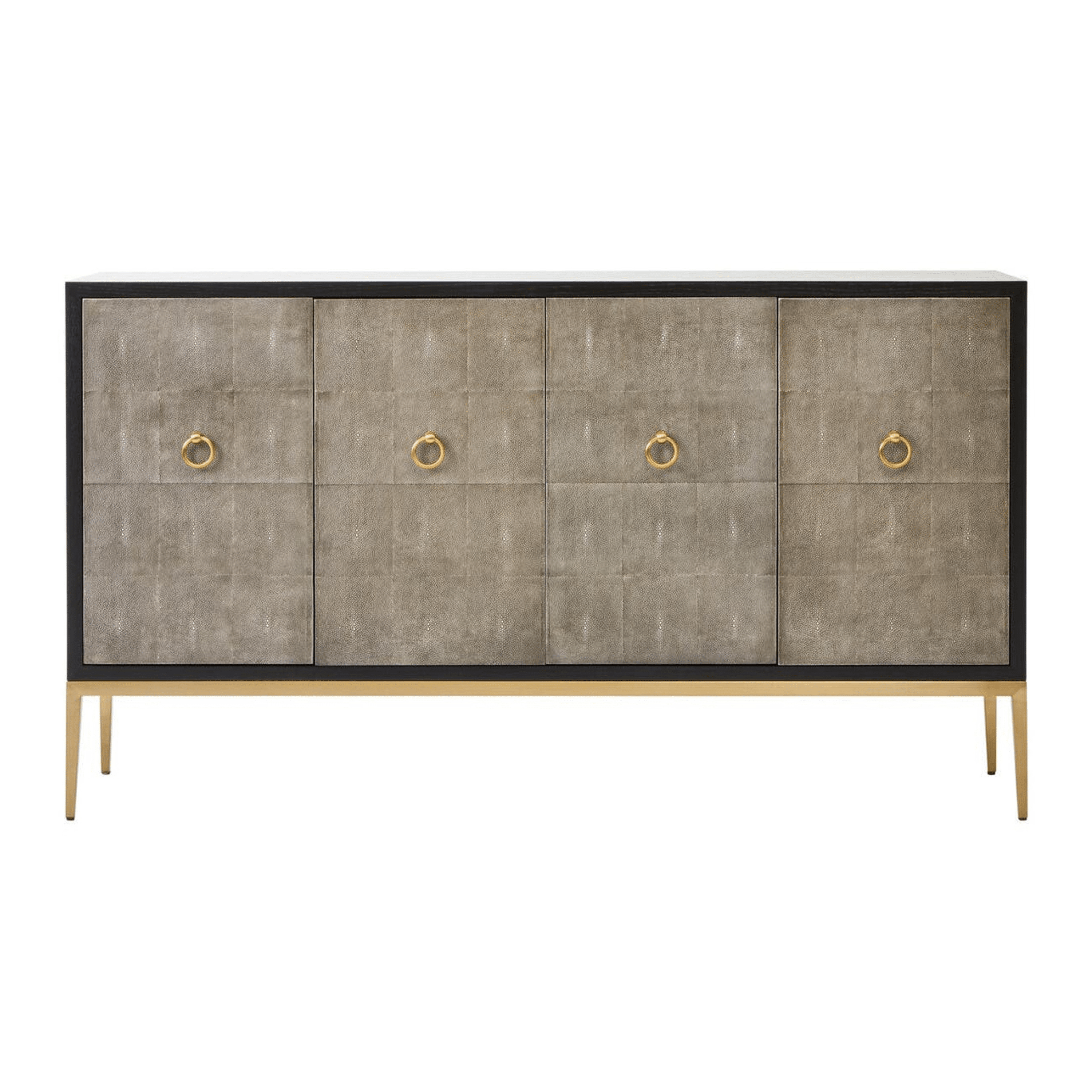 Arlen Premium Shagreen Effect 4 Door Sideboard with Gold Legs Furniture 