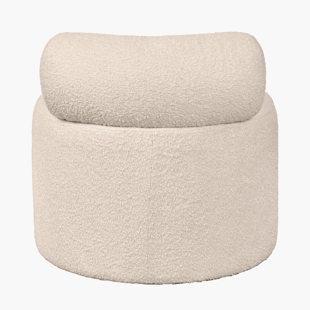 Arles Cream Boucle Round Accent Chair Furniture 