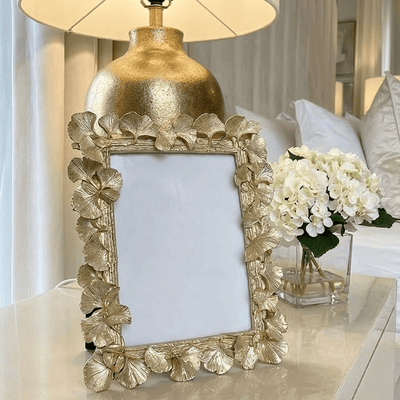 Arlette Decorative Gingko Leaf Gold Photo Frame - 5x7" Accessories 