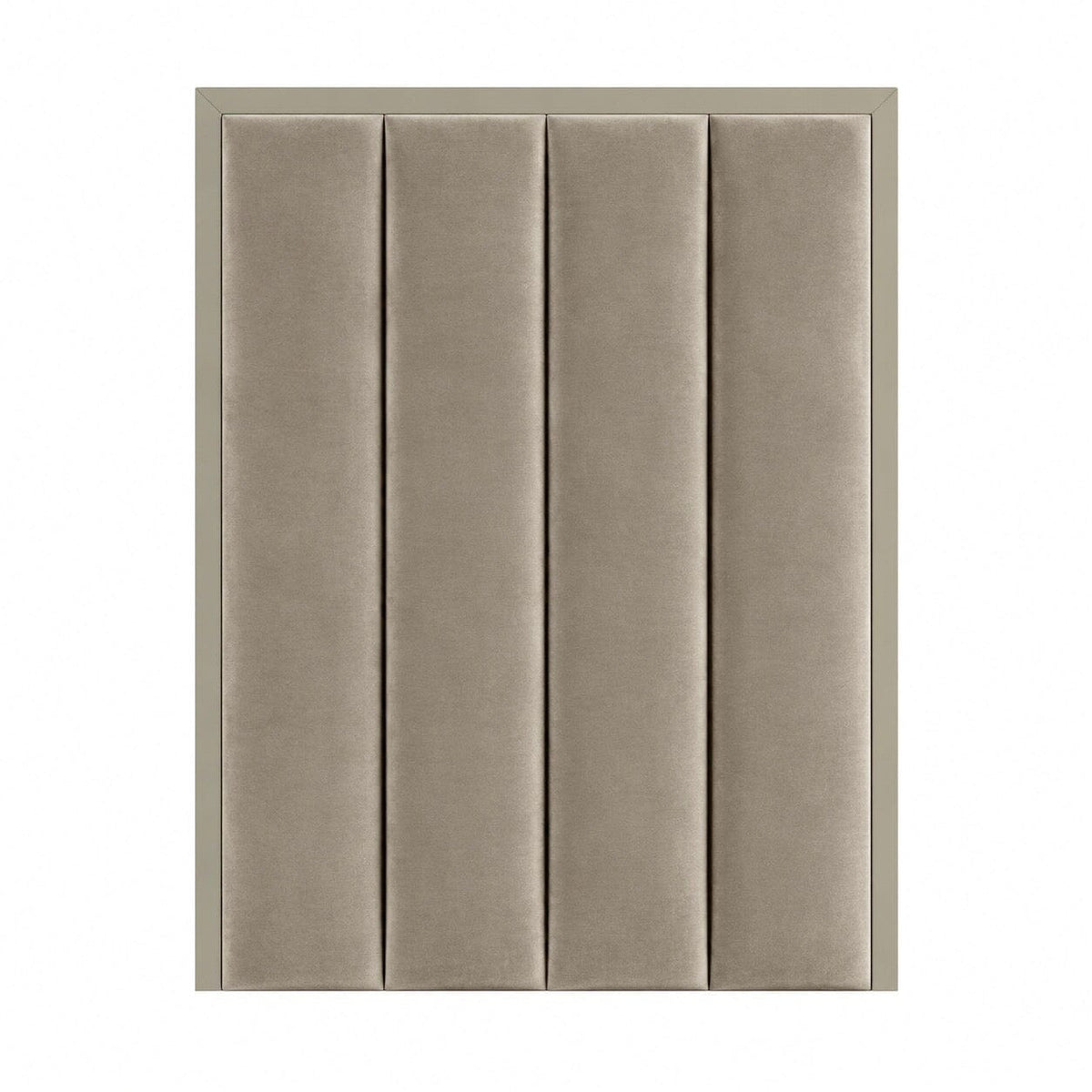 Arlington Headboard Soft Chenille Truffle with Mid-Taupe Frame Beds and Headboards 