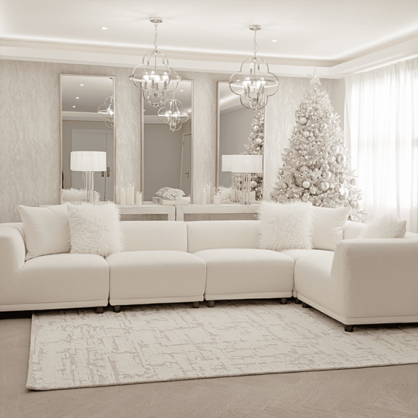 Arlo Polar Boucle Modular Sofa Range Sofa 