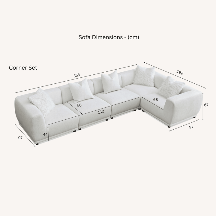 Arlo Polar Boucle Modular Sofa Range Sofa 