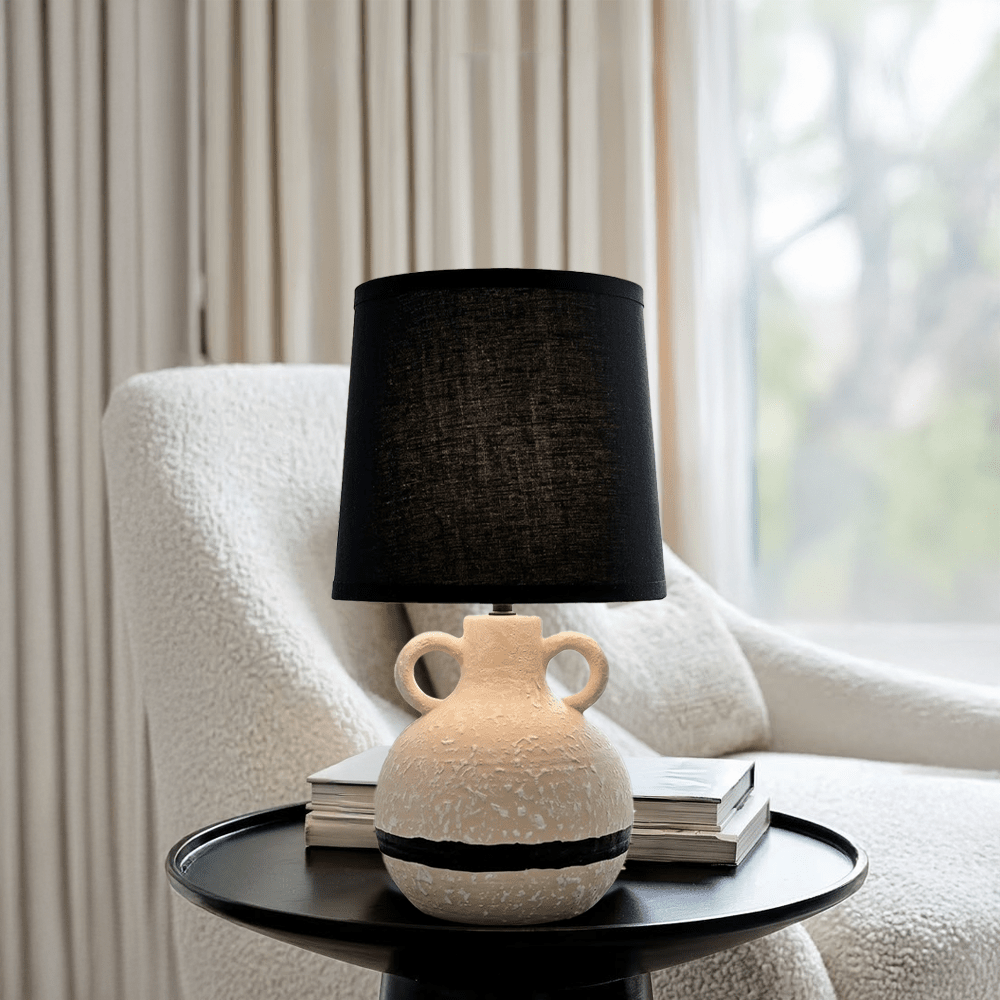 Arlowe Cream & Black Table Lamp Lighting 