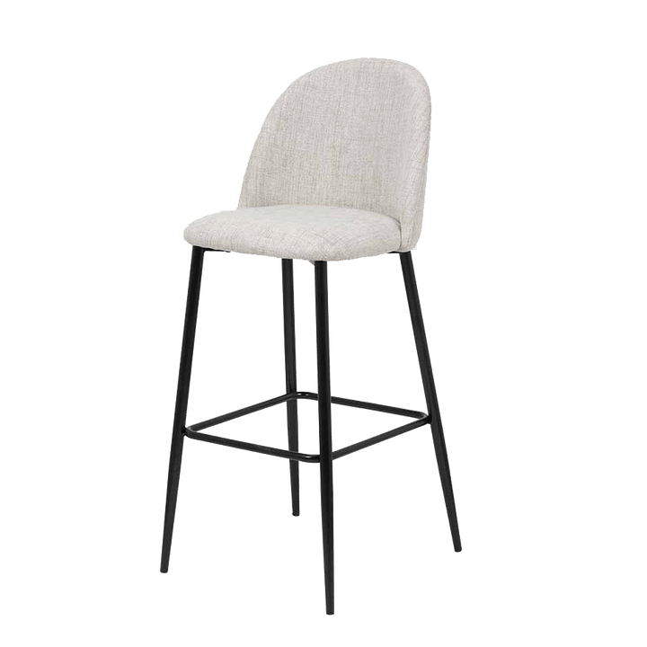 Arte Cream Linen & Black Metal Bar Stool Furniture 