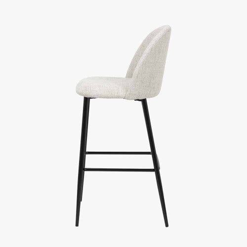 Arte Cream Linen & Black Metal Bar Stool Furniture 