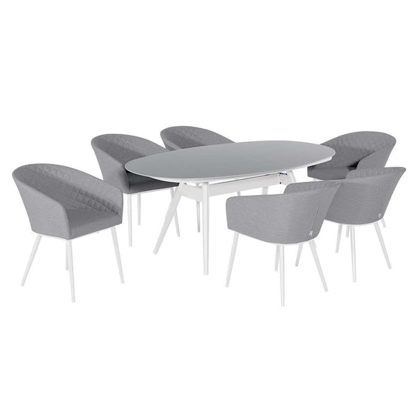 Aruba Pebble Grey & White Furniture 6 Seater Dining Set Furniture 