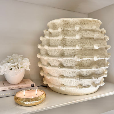 Arya Large Beige Bobble Effect Decorative Planter Accessories 