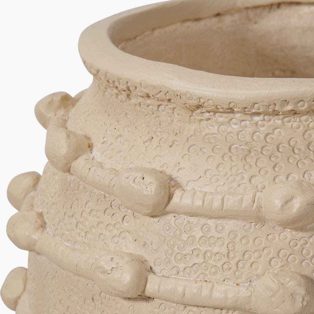 Arya Medium Beige Bobble Effect Decorative Planter Accessories 