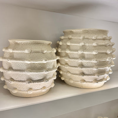Arya Medium Beige Bobble Effect Decorative Planter Accessories 
