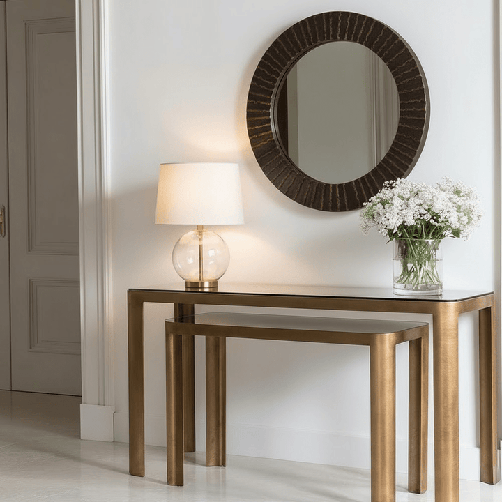 Ashcroft Bronze & Smoked Glass Console Tables - Set of 2 Furniture 