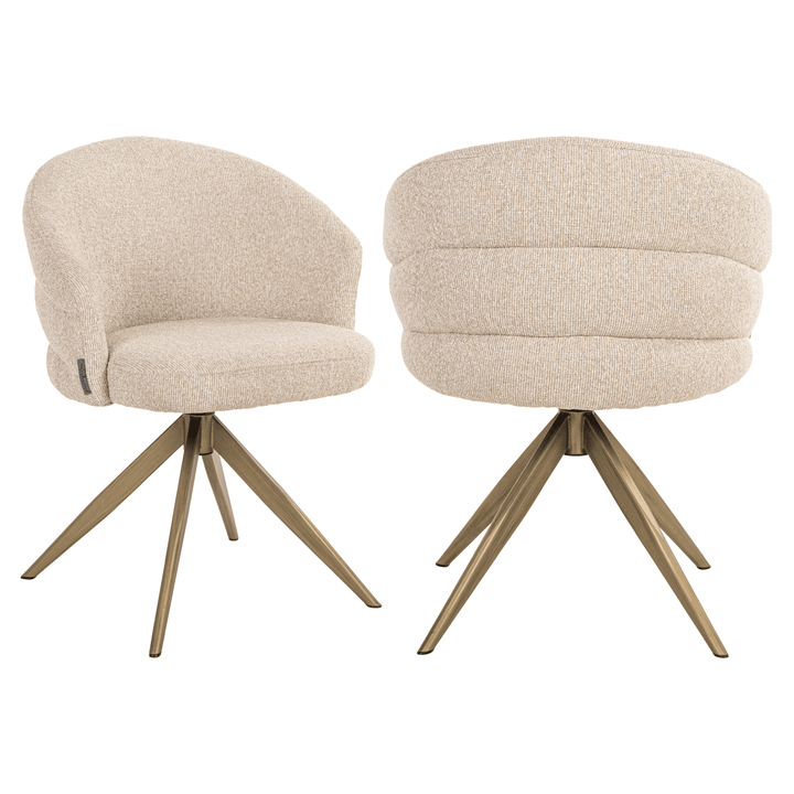 Ashley Vanilla Textured Swivel Dining Chair Furniture 