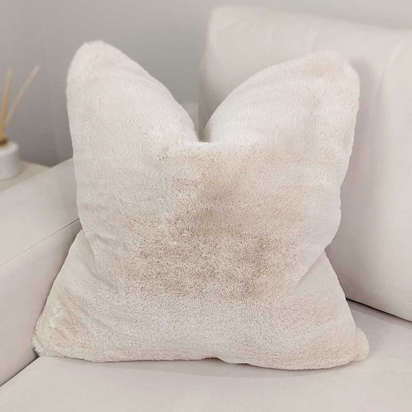 Aspen Oatmeal Faux Fur Cushion - 50 x 50cm Textiles 