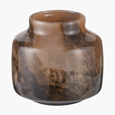 Astraea Brown Marble Effect Glass Vase Accessories 