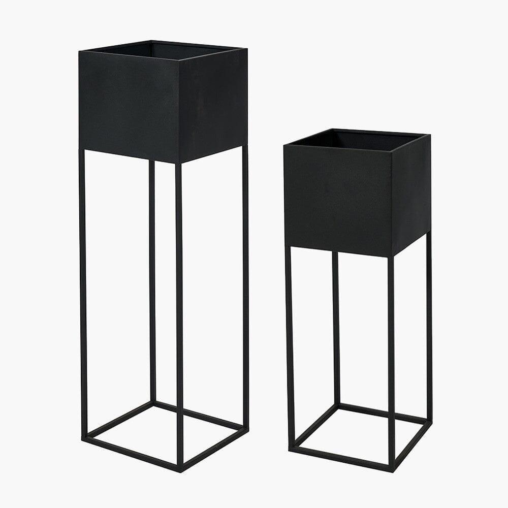 Astrid Graphite Metal Decorative Planters - Set of 2 Accessories 