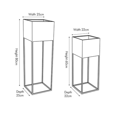 Astrid Graphite Metal Decorative Planters - Set of 2 Accessories 