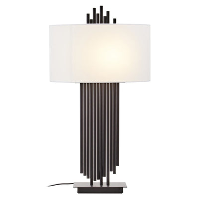 Atelier Tall Black Table Lamp with White Shade Lighting 