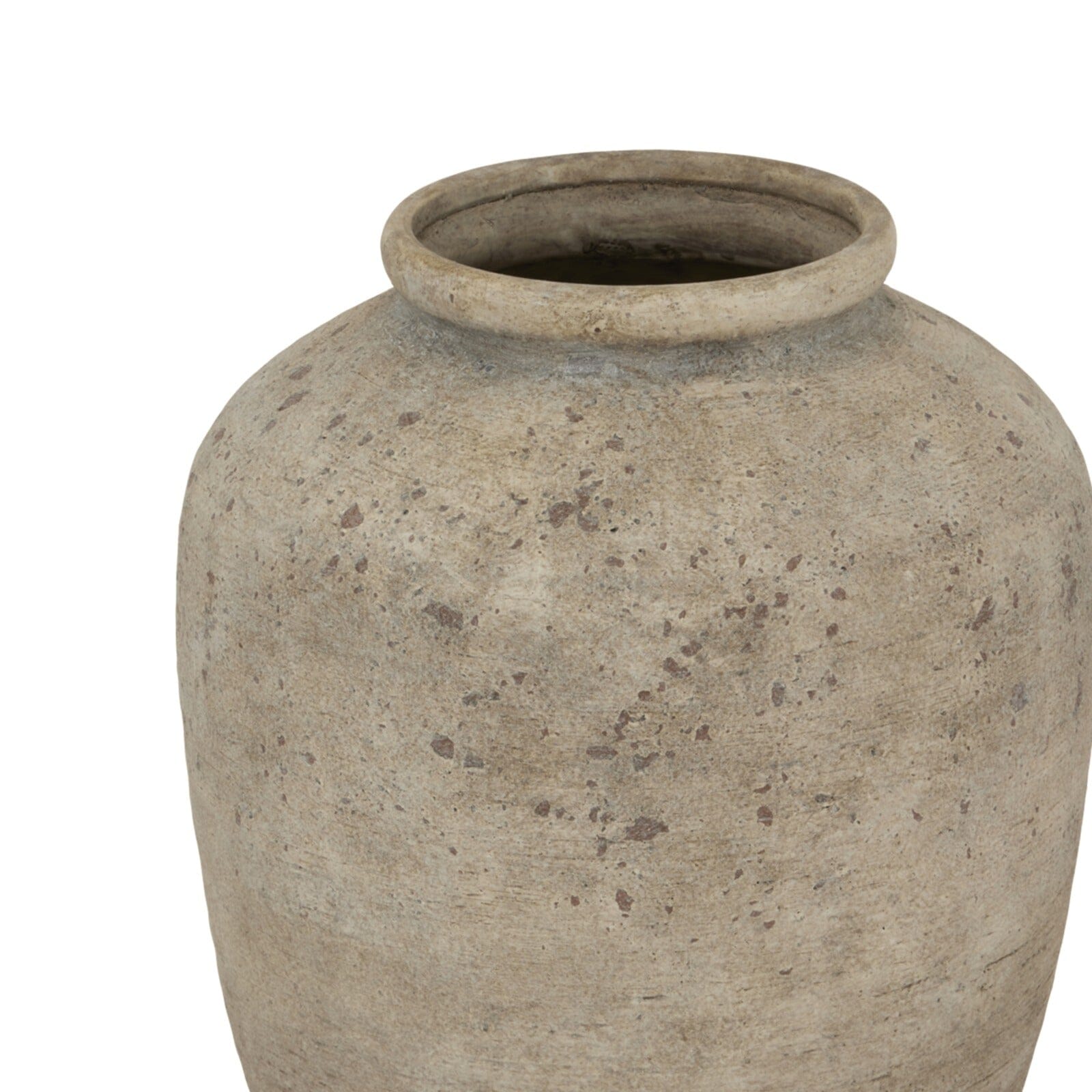 Aubine Large Taupe Distressed Stone Vase Accessories 