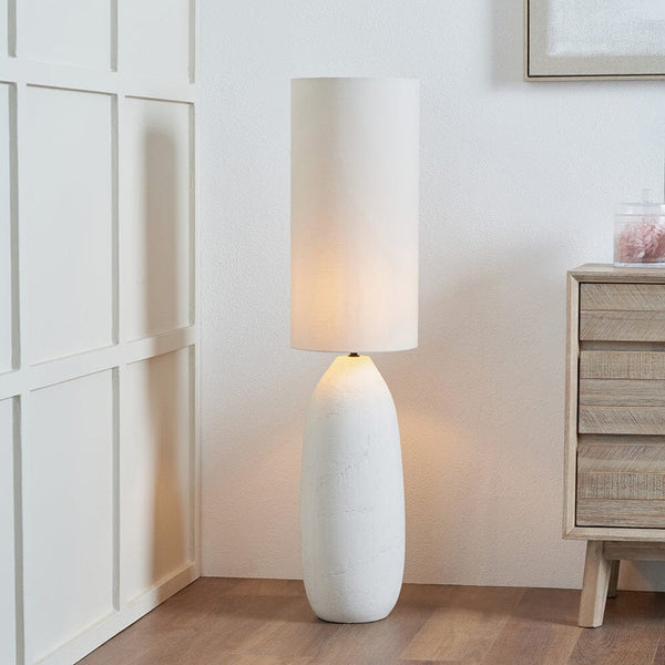 Aura White Textured Ceramic Floor Lamp Lighting 