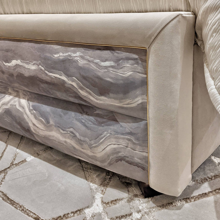 Aurora Premium Neutral Marble Effect Bed - King MTO Beds and Headboards 