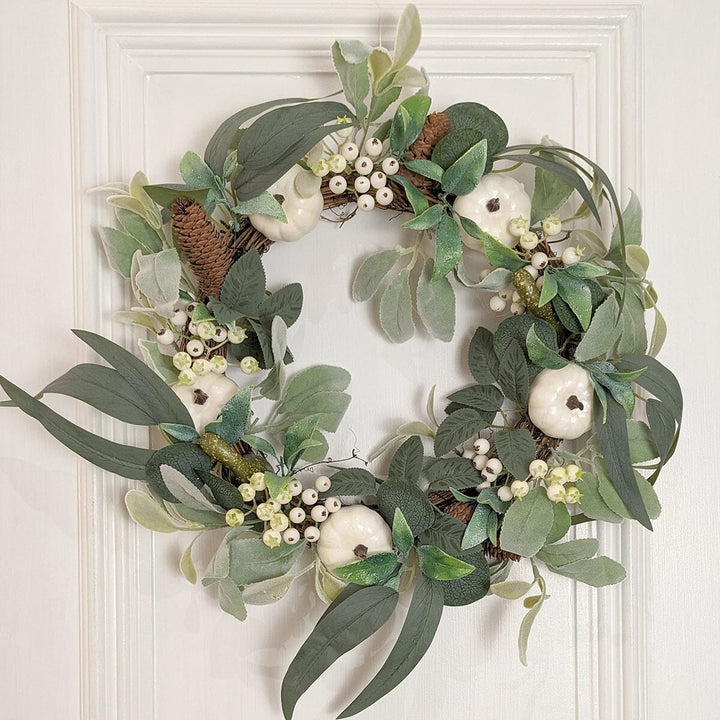 Autumnal Eucalyptus & Pumpkin Wreath - 45cm Accessories 