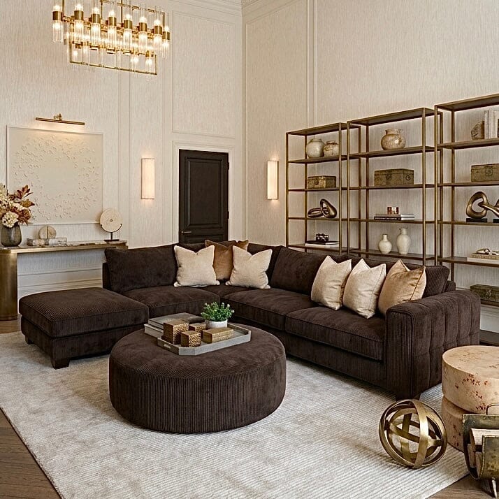 Avalon Charcoal Textured Velvet Sofa Range Sofa 