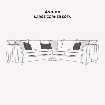 Avalon Charcoal Textured Velvet Sofa Range Sofa Larger Corner 