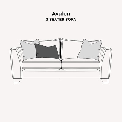 Avalon Neutral Velvet Sofa Range with Monochrome Accents 3 Seater 