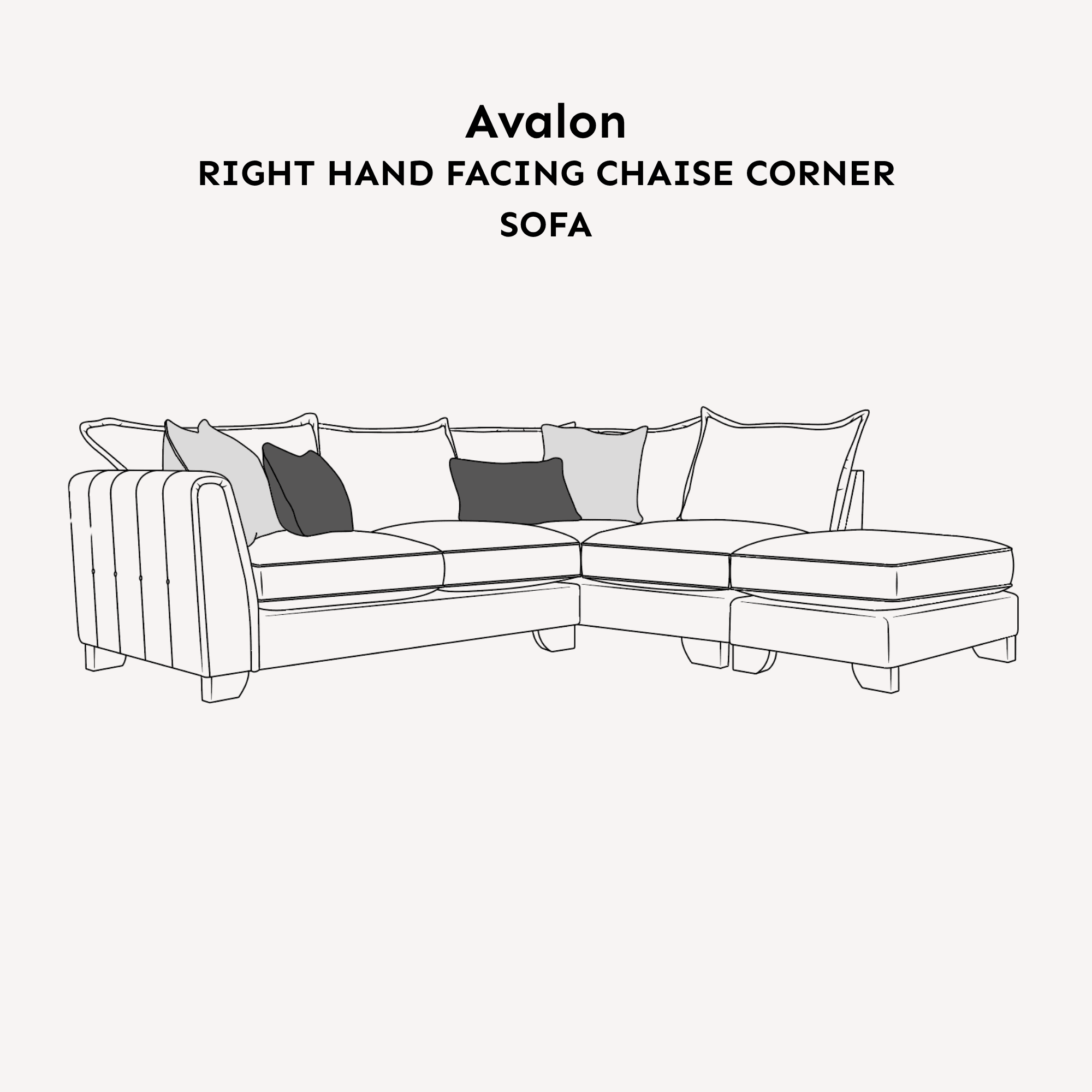 Avalon Neutral Velvet Sofa Range with Monochrome Accents 