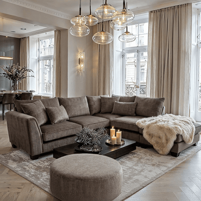 Avalon Stone Textured Velvet Sofa Range 
