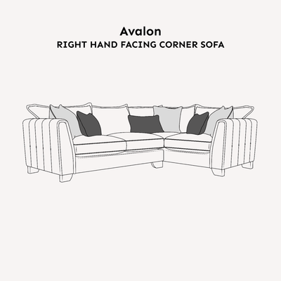Avalon Stone Textured Velvet Sofa Range Right Hand Facing Chaise End 