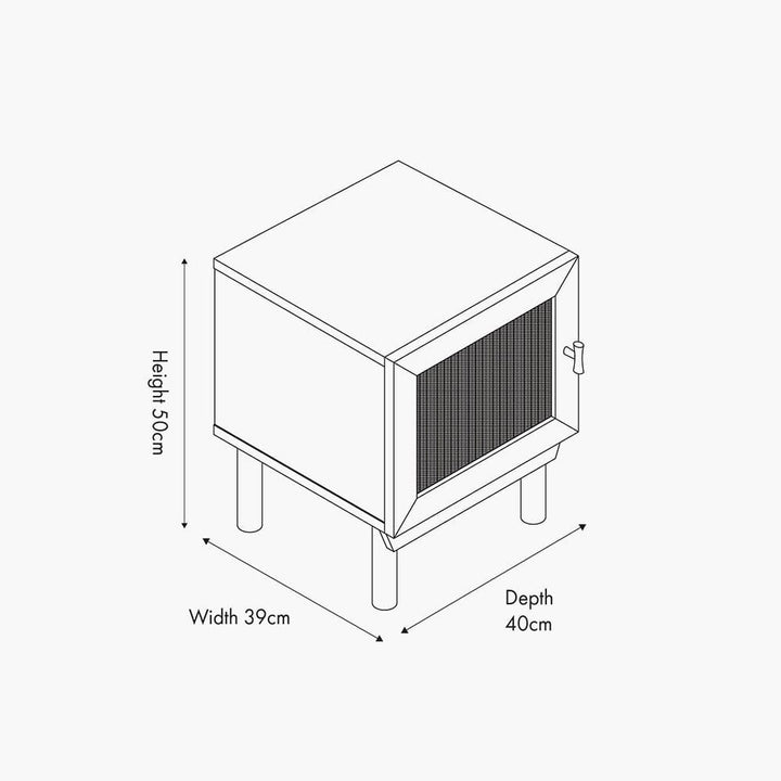Averso Natural Rattan 1 Door Bedside Table Furniture 